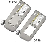 Vista 5 de Dasbecan - Visor solar delantero izquierdo del lado del conductor con luz de cortesía compatible con Toyota RAV4 2006-2013, reemplaza # Gris