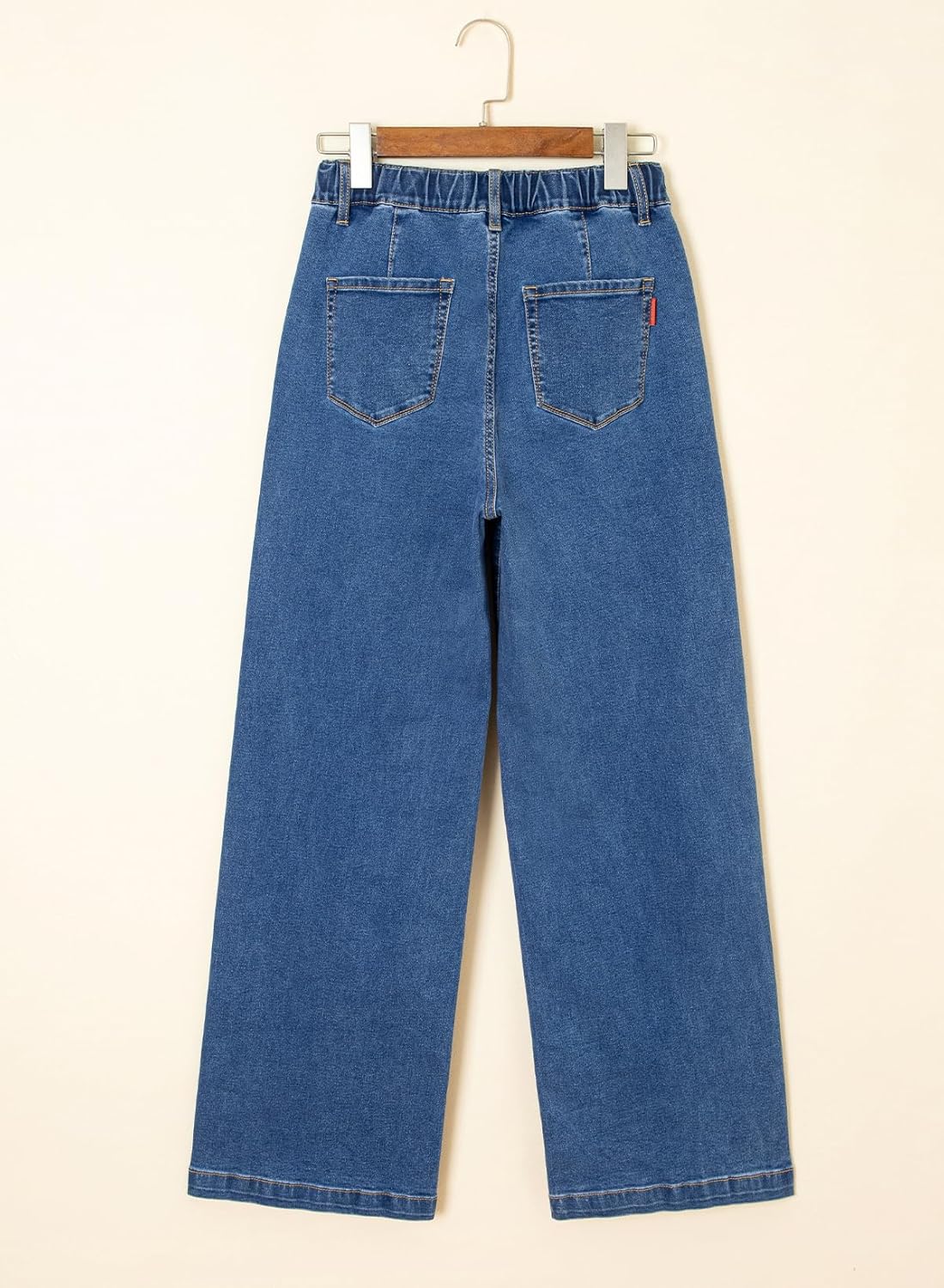 Sidefeel Women's Drawstring Jeans Wide Leg High Waisted Baggy Stretchy Elastic Waist Sweatpant Jeans - Image 5