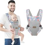 Porte-bébé nouveau-né à tout enfant Position de transport avant et arrière Porte-corps visage-in et visage-out Porte-bibé kangourou pour bébé enfant (Colorful)