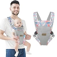 Vista 1 de Portabebés ergonómico, portabebés para recién nacidos a niños pequeños, cómodo portabebés delantero y trasero para 7-45 libras (hoja)