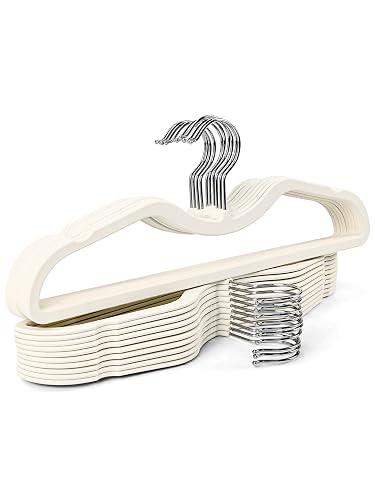 Plastic Hangers 20 Pack, Short Neck Non Slip Clothes Hangers