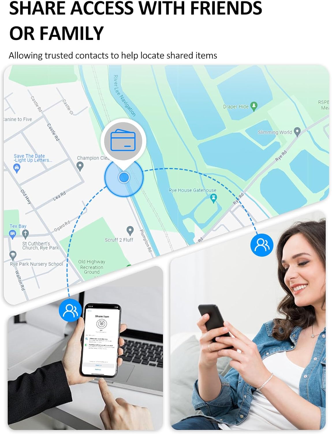 Smart Tracker Tag for iOS | Android, Item Locator Key Finder Works with Apple Find My & Google Find Hub | Bluetooth Tracker for Luggage, Keys, Wallet, Suitcases - 2 Pack