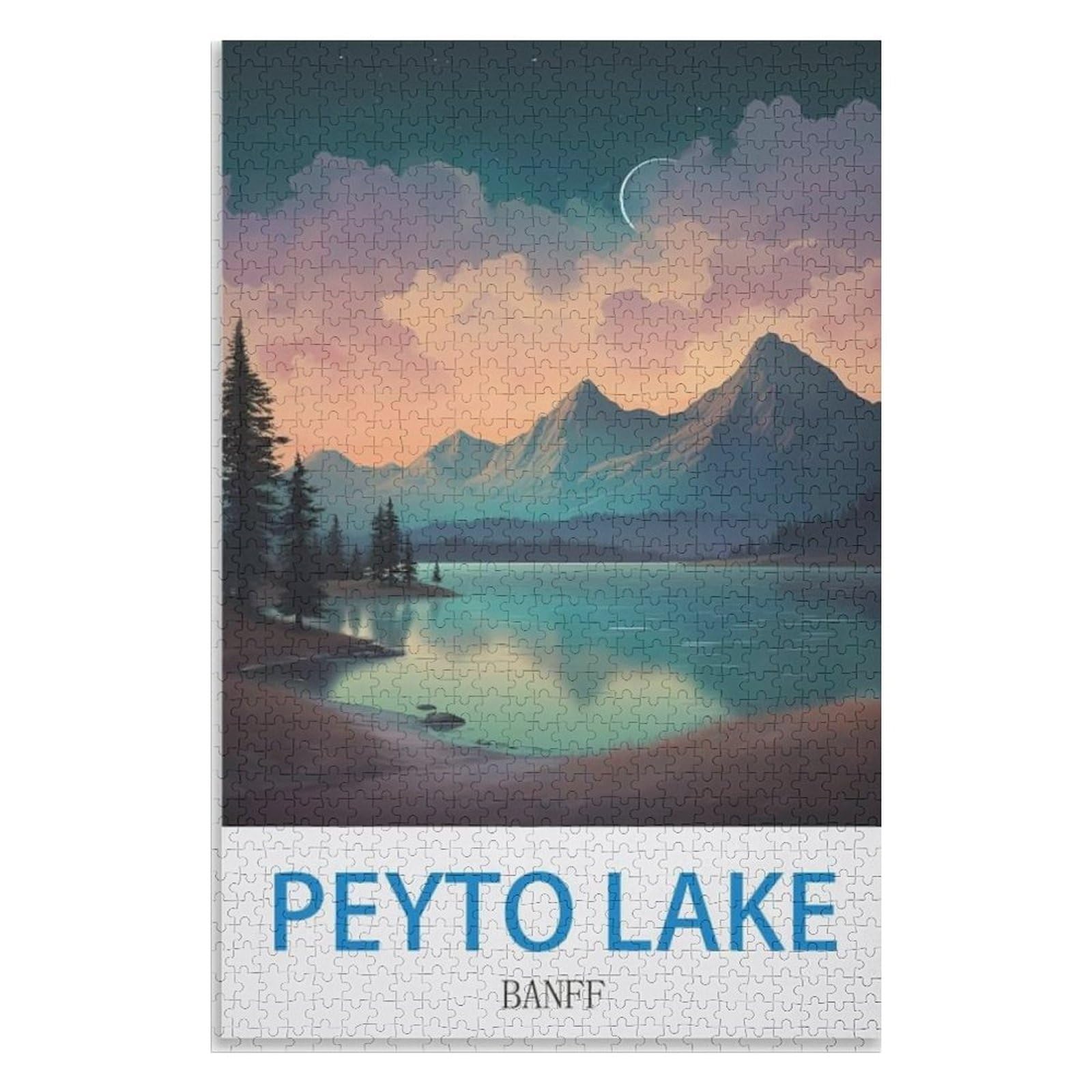 Adult Difficult Challenge Scenery， Peyto Lake Banff，Adults 1000 Piece Jigsaw Puzzle- Christmas，38x26，paper puzzle，AA-724