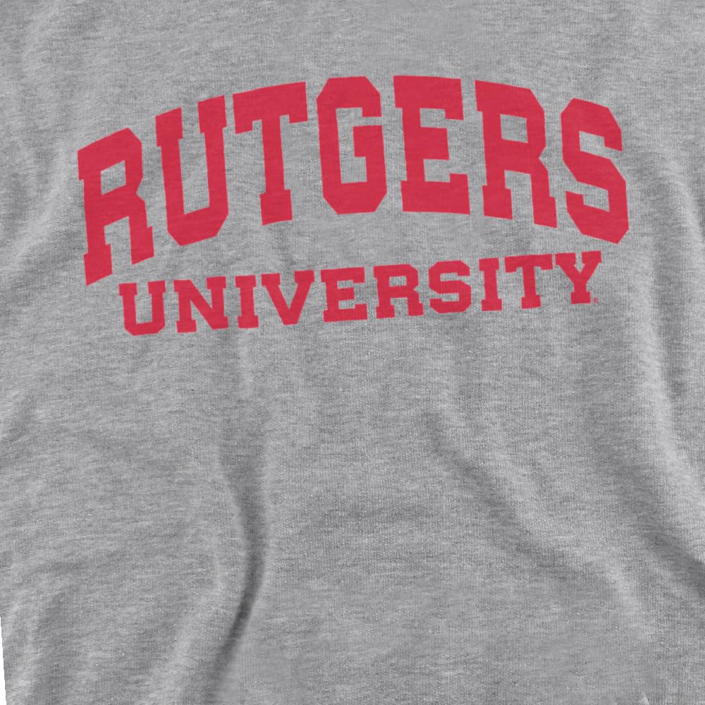 LOGOVISION Rutgers University Block University Font Unisex Adult Crewneck Sweatshirt, Athletic Heather, Medium
