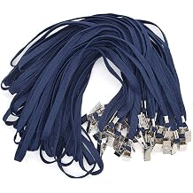 Bird Fiy 50 Pcs Cotton Lanyards Bulldog Clip 32-inch Flat Braid Neck Lanyard for Id Cards/Badges
