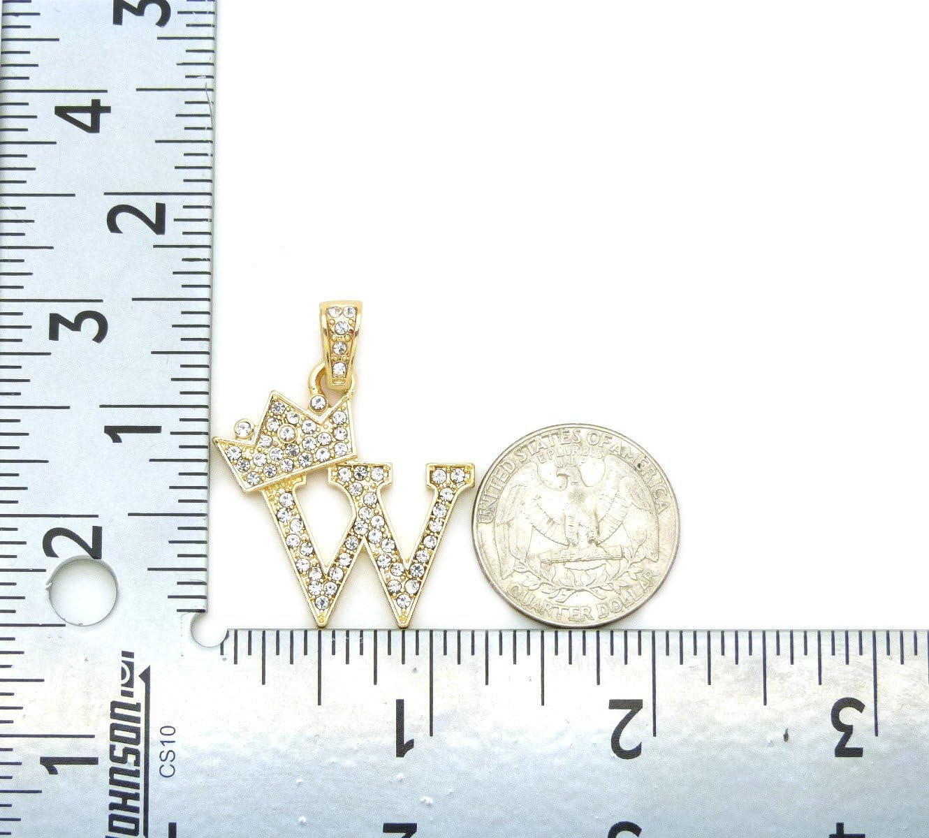 Fashion 21 Unisex Small Size Pave Initial Alphabet Letter Pendant 24" Box Chain Necklace & Earring Set