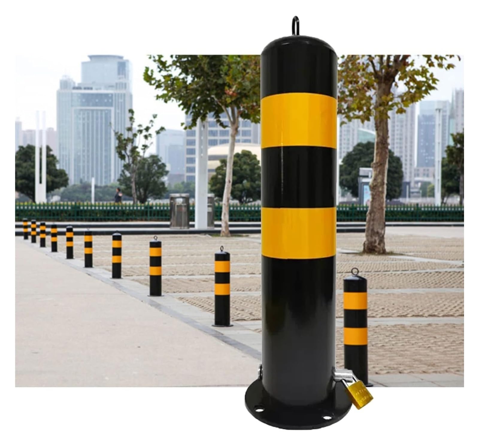 HCZKIUJY Traffic Delineator Post,Safety Warning Column, Parking Traffic Safety Cones with Base Reflective Bollard for Courtyard Lot Sidewalk Street Garden Lawn (3 Pack 55cm/21.6in)