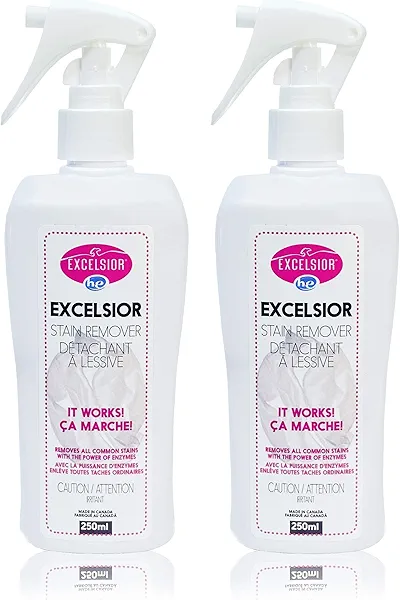 Excelsior HE Laundry Stain Remover Spray for cleaning clothes naturally with enzymes- 250 Millilitres color-safe and Eco-friendly