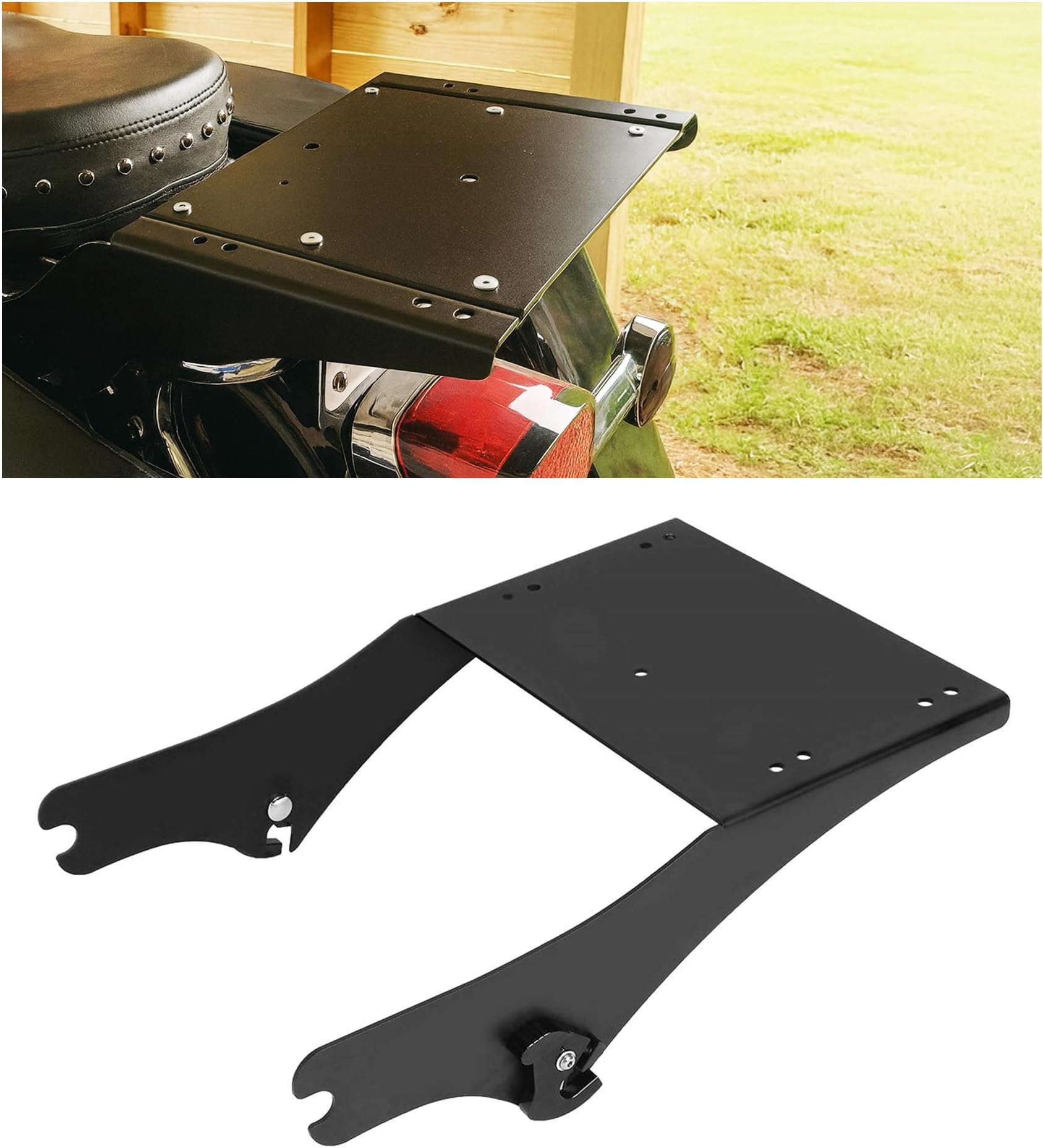 King Luggage Trunk Bracket Rack Compatible with 1997-2008 Harley Touring FL Mount King Latches Razor Chop Trunk Mount - Black