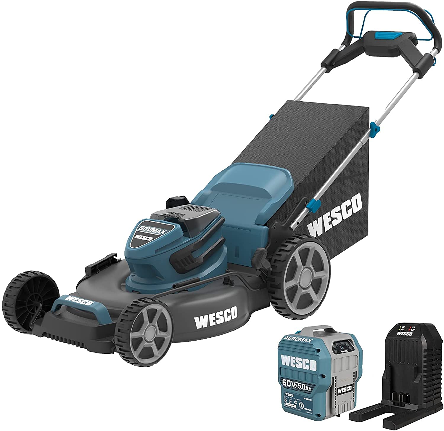 Buy SelfPropelled Cordless Lawnmower, WESCO 60V 21 inch Brushless Push