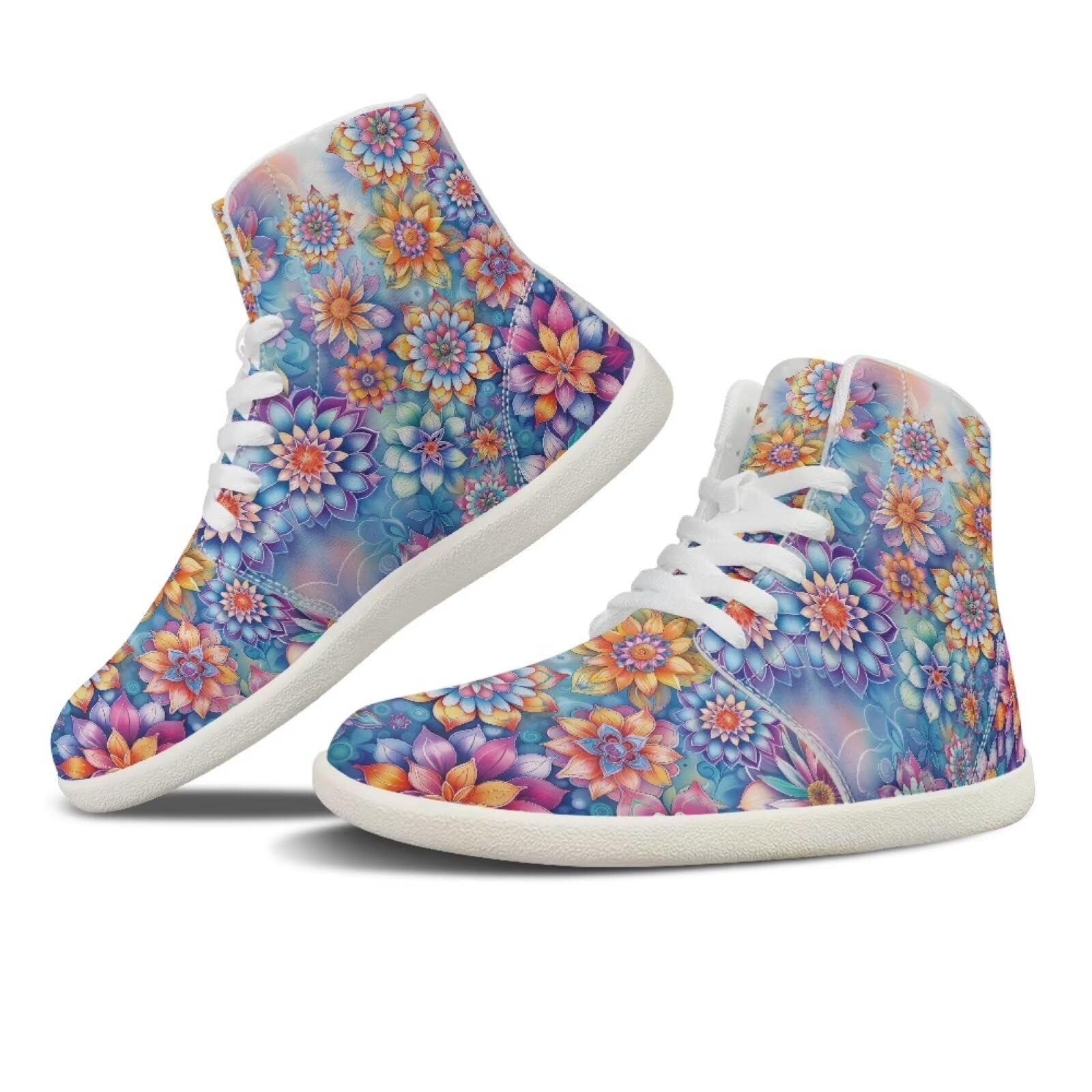 chaqlin Women/Men White High Top Shoes Leather Classic Laces Fashion Sneaker Anti Slip Wide Soft Toe Causal Walking Tennis Shoes