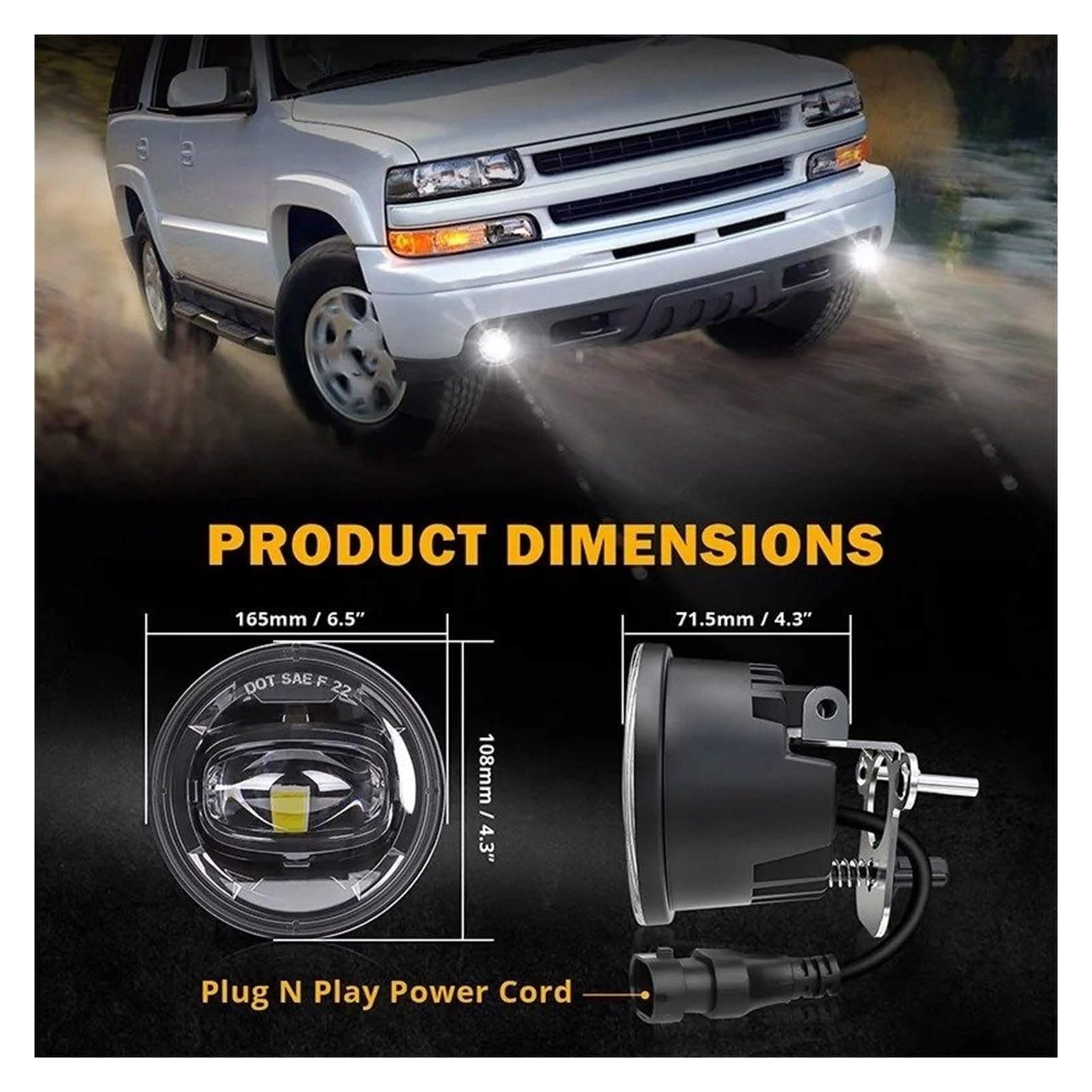 ESPYN Fendinebbia Per Auto Per Chevrolet Per Suburban 1500 Z71 2004-2006 Per Tahoe 2003-2006 LED Fendinebbia Montaggio Accessori Auto Lampade Segnalazione