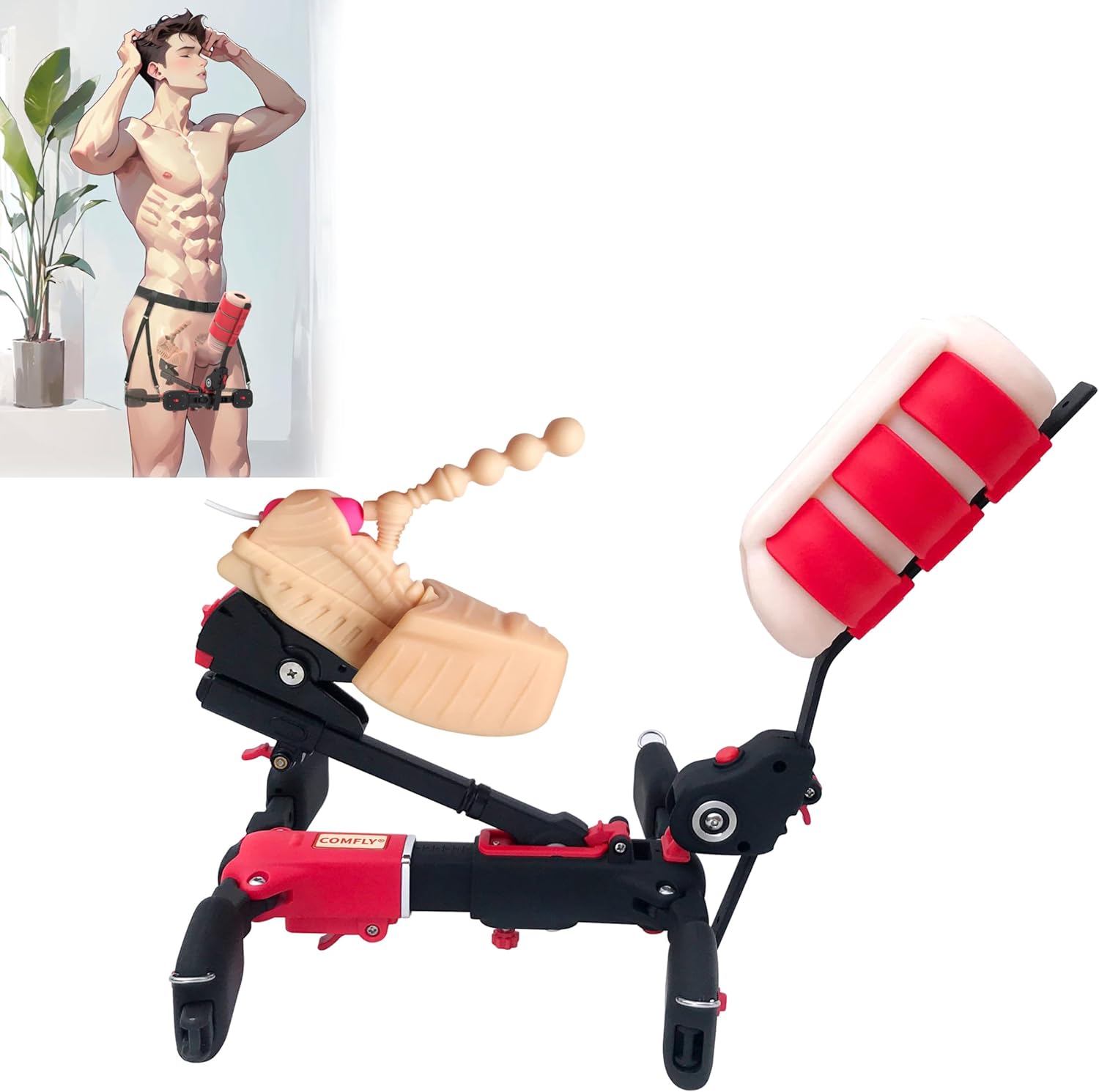 Wearable Vibrating Anal Plug for Men – Hands-Free Prostate Massager & Penis Sleeve Adult Toy, Lifelike Soft Butt Plug Set with Insertable Anal Beads – Sex Toy for Blended Orgasm & Anal Pleasure