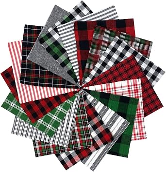 40 Buffalo Lodge Christmas Charm Pack, 5 inch Precut Cotton Homespun Red Black Fabric Squares by JCS
