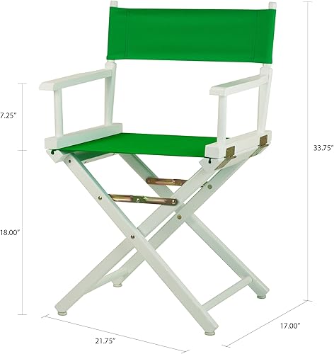 Miniatura 2 de Casual Home - Silla de director de 18.0 in, marco blanco con lona verde