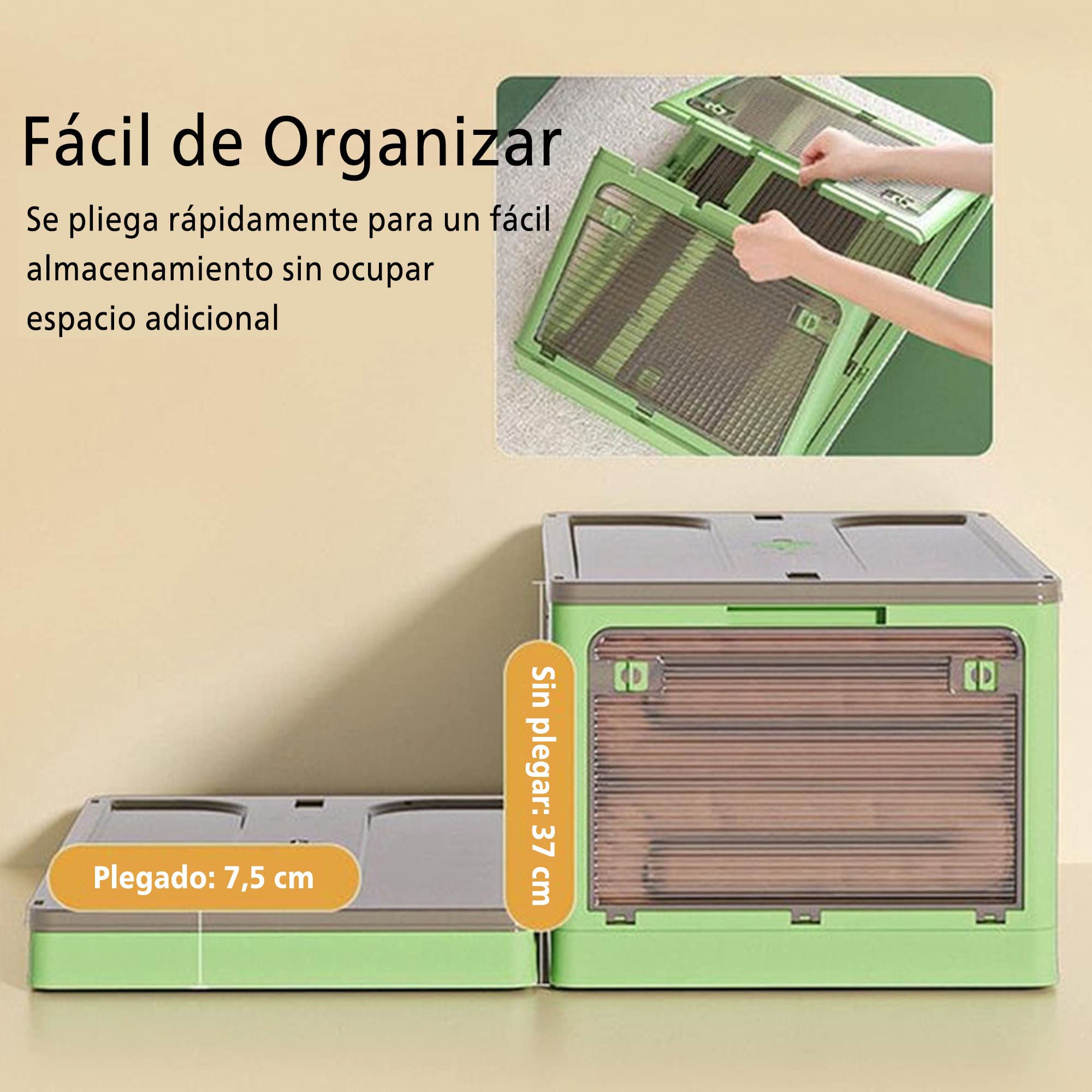 JOYBOS, 2er Set Aufbewahrungsbox für Kleidung, 80 l (40 x 2), faltbar, aus Kunststoff