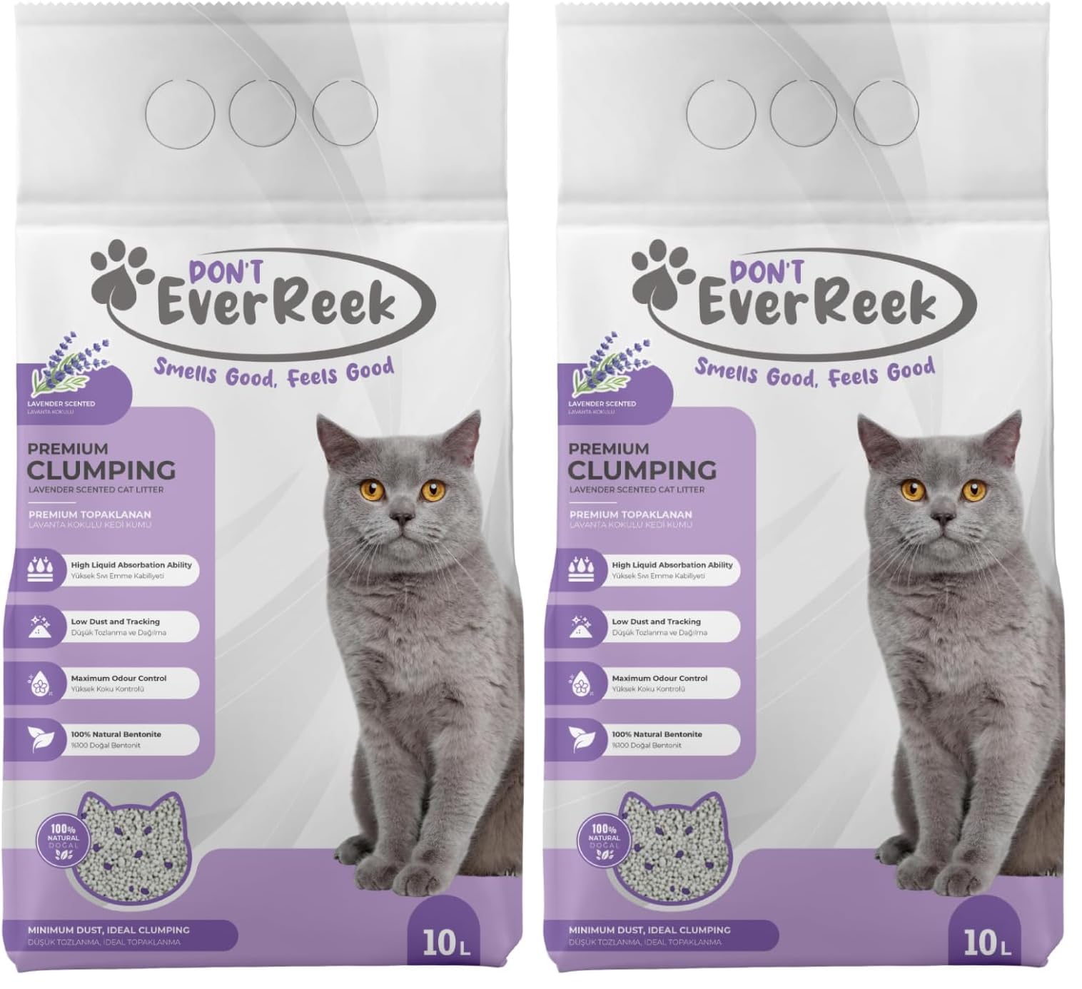 Ever Reek Kedi Kumu (Lavanta Kokulu, 10 Litre) (2 paketi)