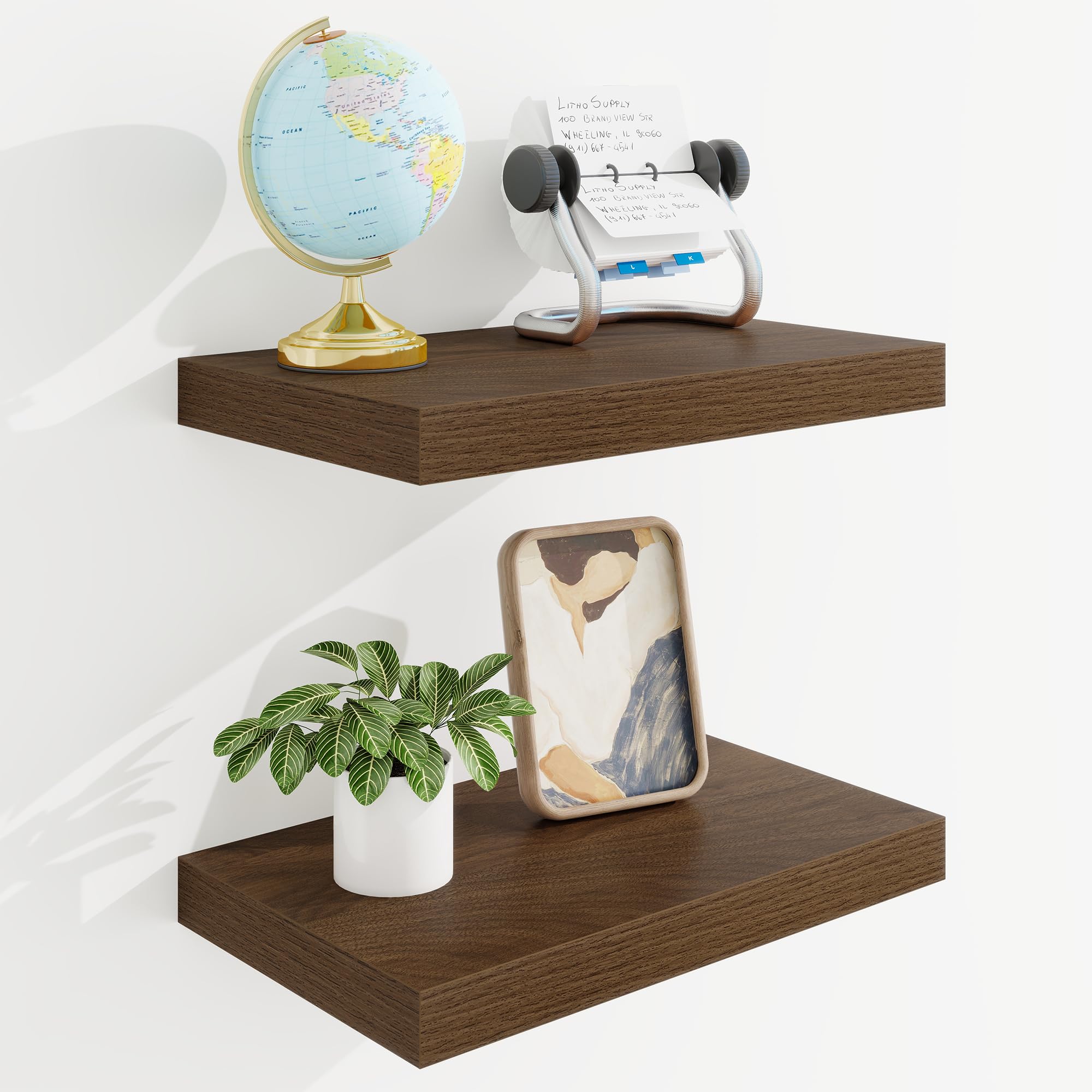 Étagère murale bois ingénierie noyer 40,6 cm rangement décoration maison