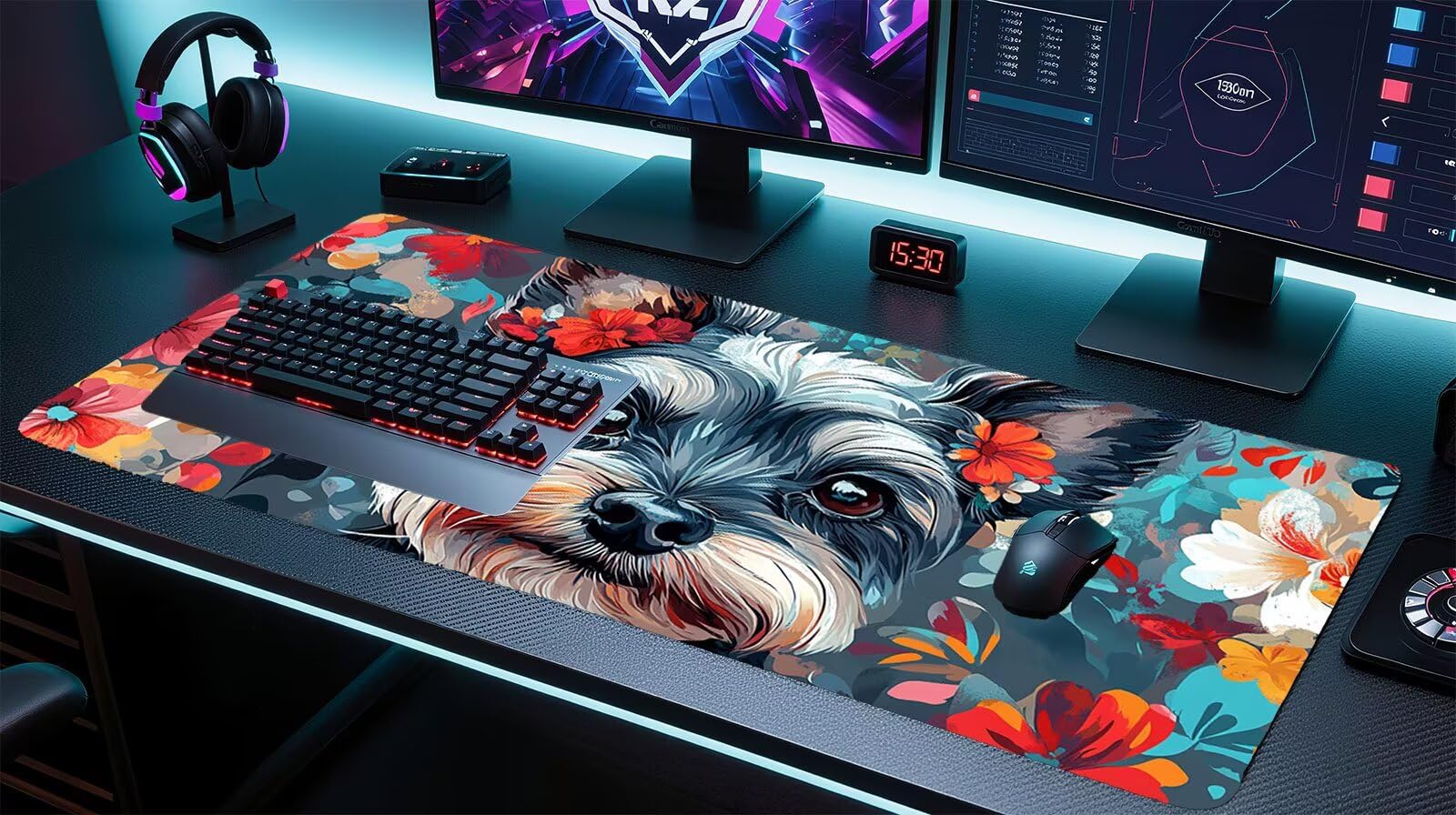 Podkładka pod mysz XXL 1400 x 600 mm podkładka pod mysz dla graczy kwiat duża podkładka pod mysz biurową akcesoria dla psów z antypoślizgową podstawą wodoodporna podkładka pod mysz podkład, do nauki