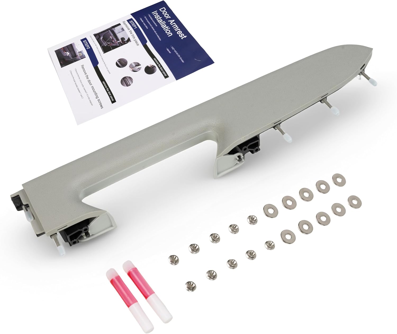 Front Left Driver Side Armrest Repair Kit for Chevy Silverado 1500 2500 HD 3500 HD for GMC Sierra 1500 2500 HD 3500 HD 2010-2014 fits with Door Handle Below Armrest Gray Replaces 22818466