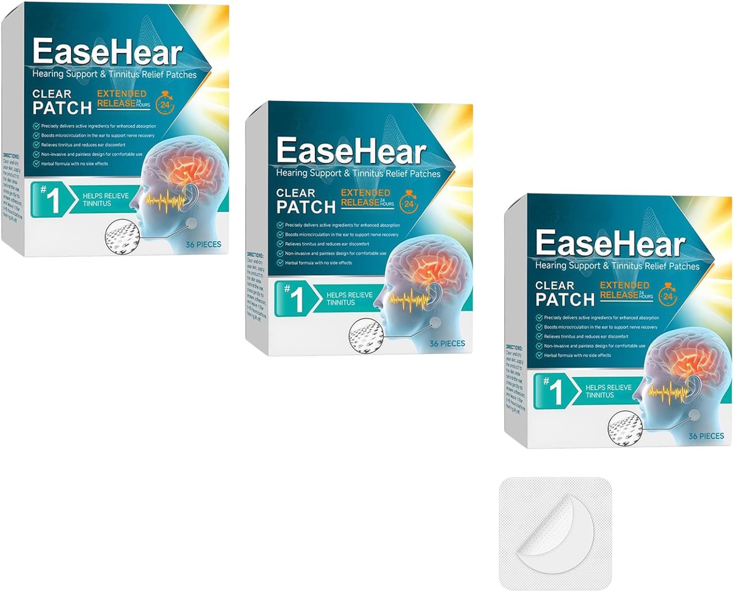 Tinnitus Relief for Ringing Ears, Tinnitus Relief Patches, Natural Herbal Blend, Support Ear Tinnitus Relief (108pcs)