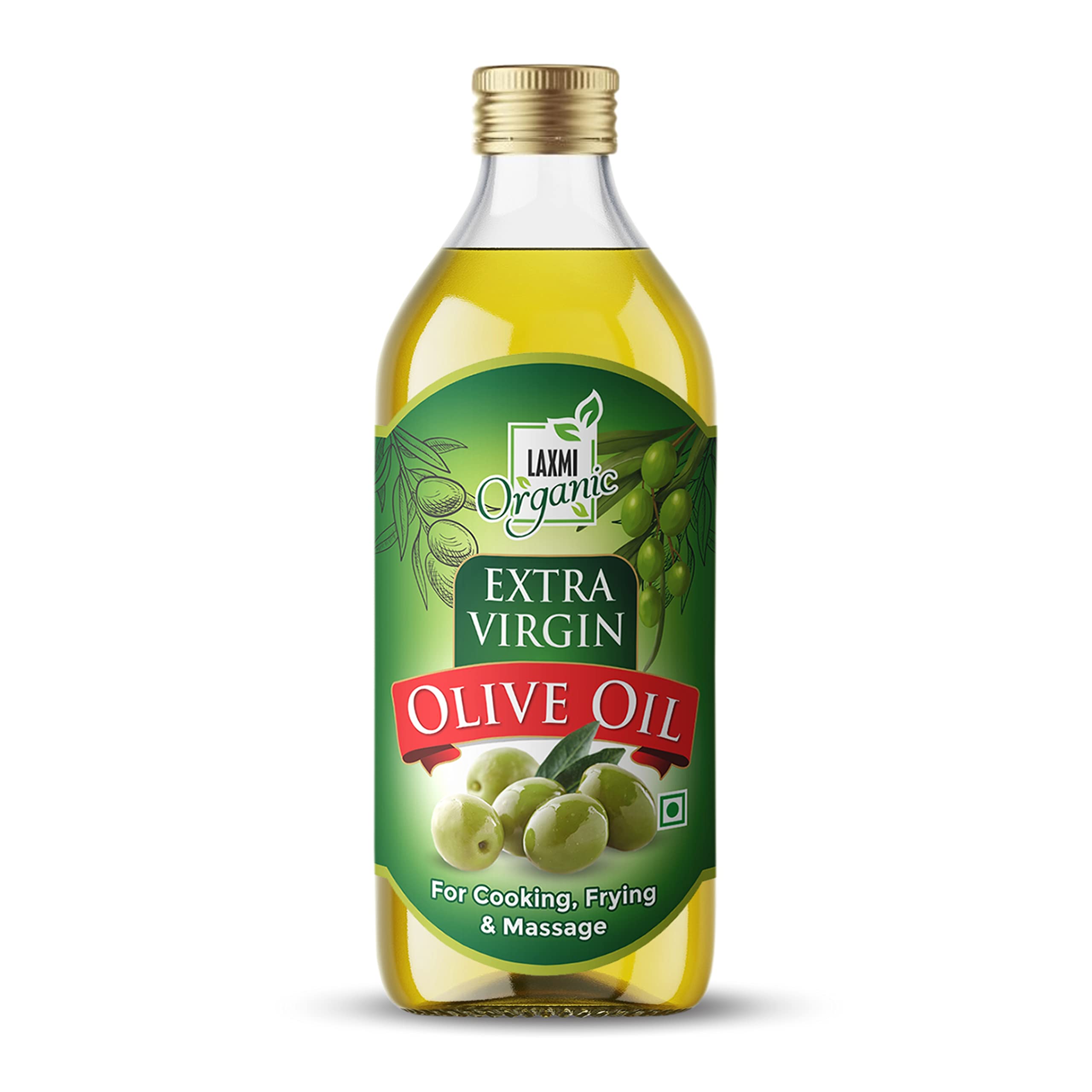 LAXMI ORGANIC Extra Virgin Olive Oil 1L | Cold Pressed Jaitun Ka