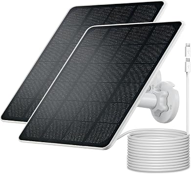 Solar Panel Charger for Arlo Essential 2K Outdoor2nd Gen/Essential XL Camera2nd Gen/Essential Spotlight Camera, USB C and Micro USB Plug, 9.8ft Cable, Weatherproof 2Pack