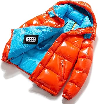 Men's Shiny Thickened Winter Down Coat Puffer Jacket Hooded Padding Warm Glossy Snow Down Jackets Outwear with Hood