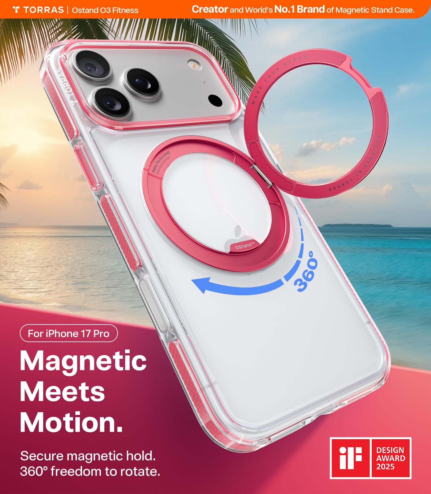Amazon.com: TORRAS for iPhone 17 Pro Case, 360 Magnetic Stand