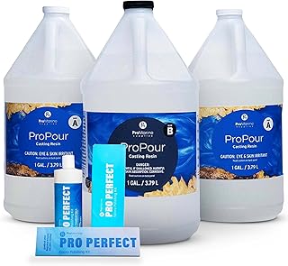 ProMarine Supplies ProPour - Resina de fundición (3 galones) con compuesto de pulido Pro Perfect | Resina epoxi transparen...