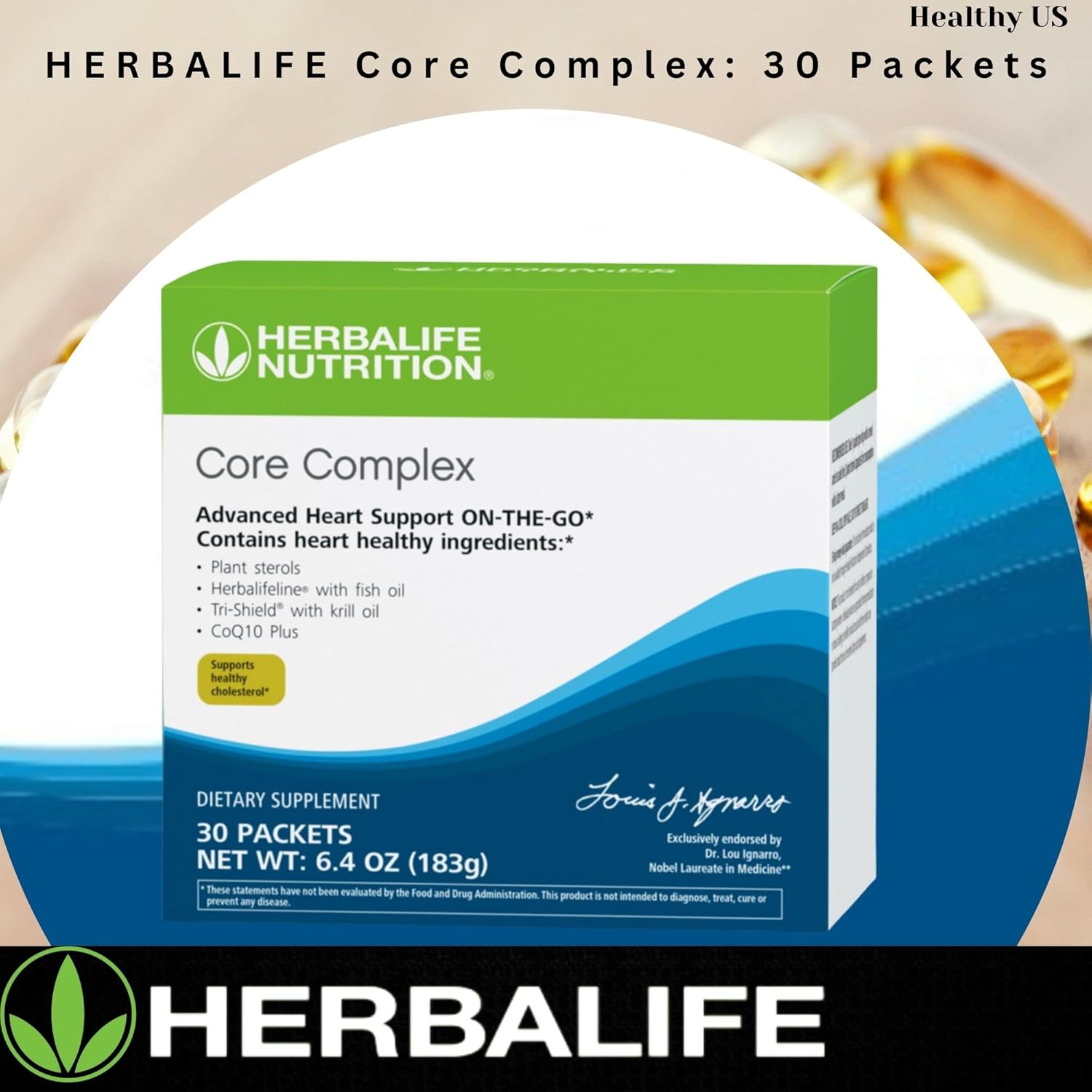 Herbalife Core Complex: 30 Packets 6.04 Oz (183g) Advanced Heart Support ON-The-GO, Supports Healthy Cholesterol, Contains Heart Healthy Ingredients with Vitamin D, Vitamin E, Vitamin B6, Vitamin B12