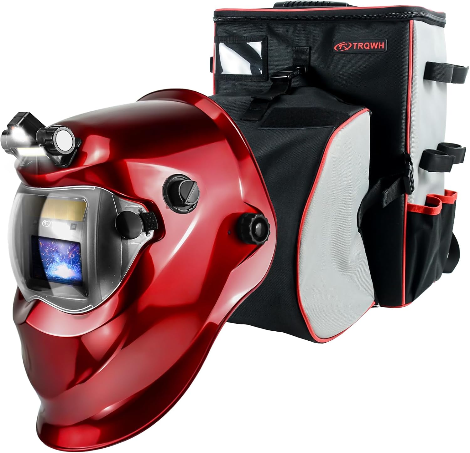 TRQWH Welding Hood Auto Darkening Welding Helmets for Men & Welding Tools Backpack for Men Extreme Gear Pack