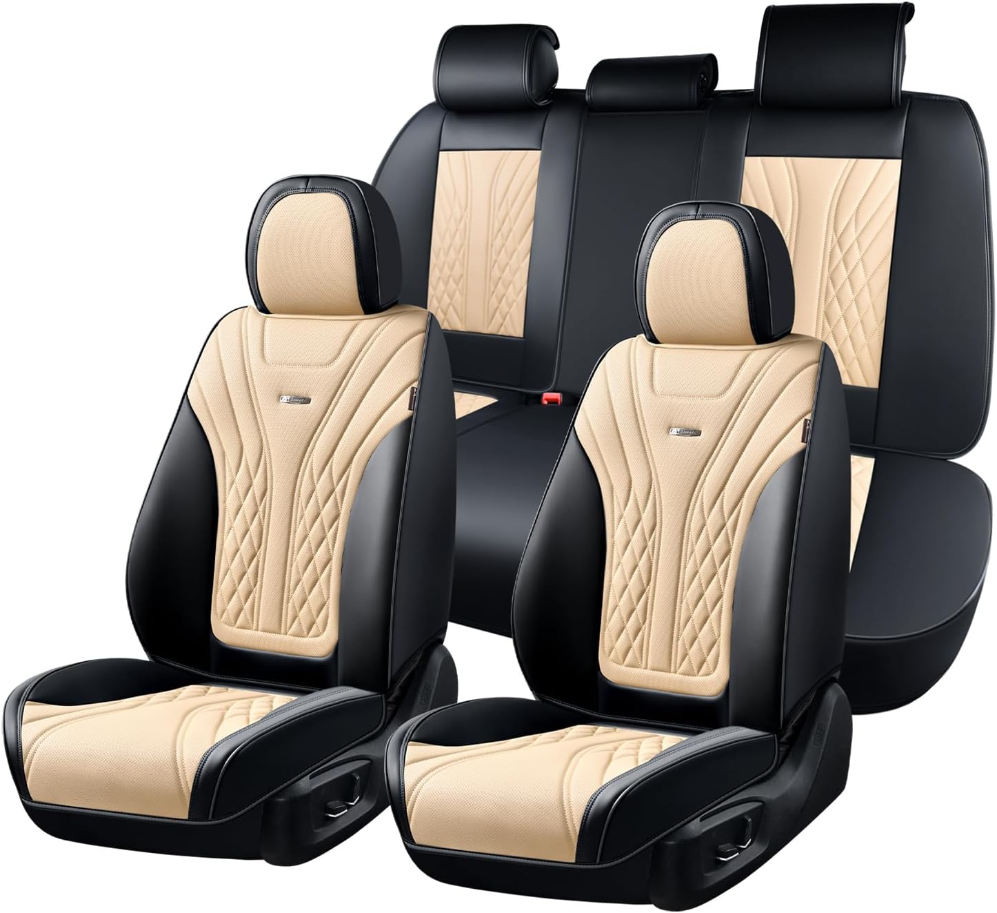 Coverado Car Seat Covers, Car Seat Covers Front Seats, 2-Pack Front Seat Cover, Nappa Leather Waterproof Seat Covers, Car Seat Protectors, Automotive Seat Covers Universal Fit for Most Vehicles