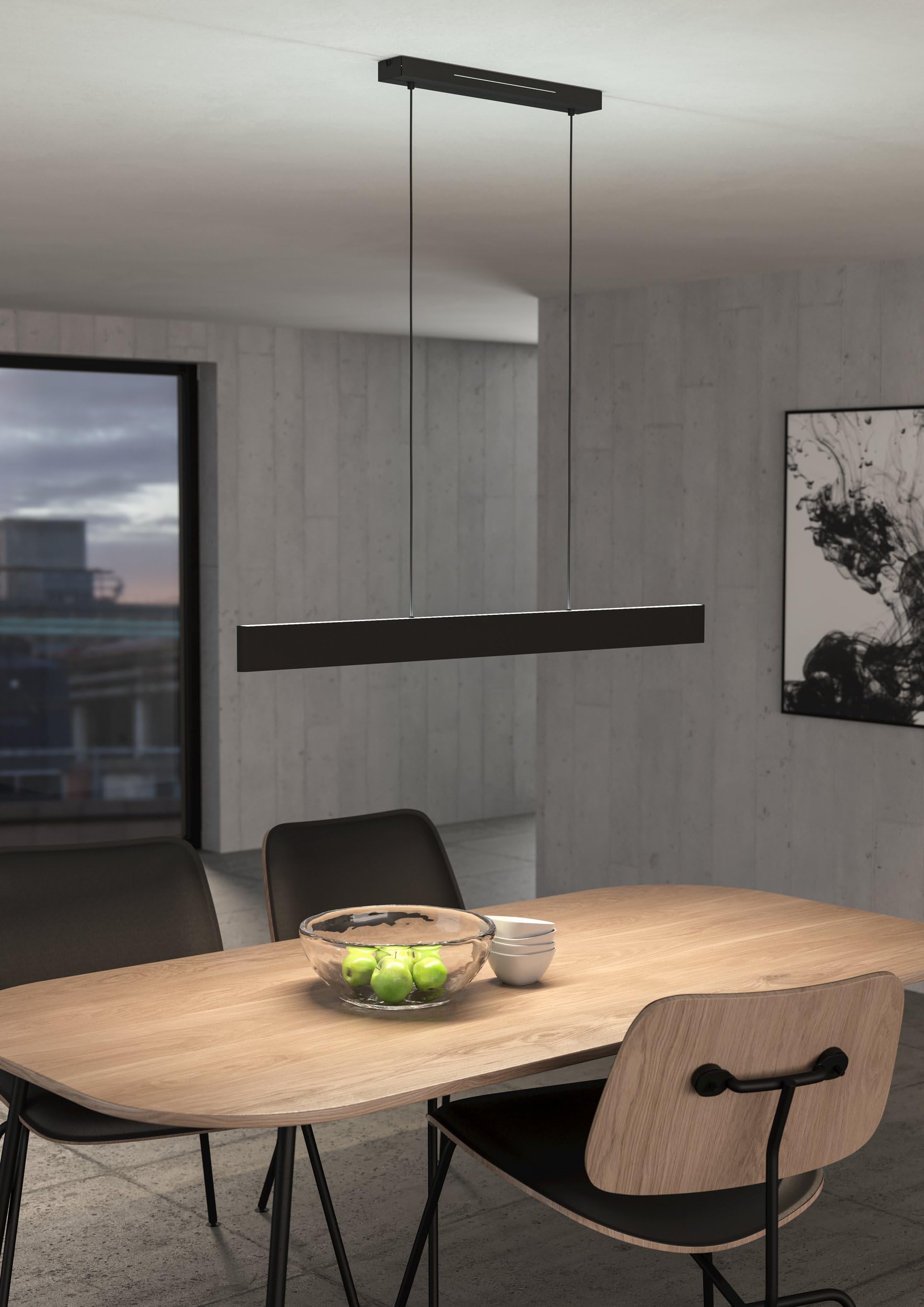 EGLO connect.z Smart-Home LED Pendelleuchte Andreas-Z | Hängelampe aus Metall in Schwarz, ZigBee, App und Sprachsteuerung Alexa, warmweiß-kaltweiß, RGB, dimmbar