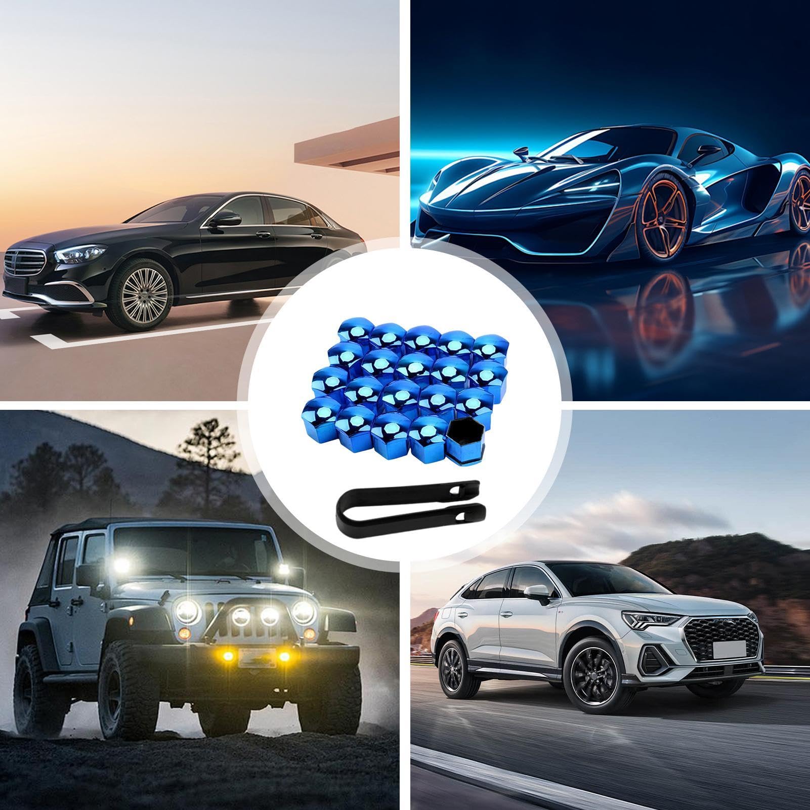 ROUE DE VOITURE Bleue Vanne Capuchon De Pneu Jante De Tige Couvercles