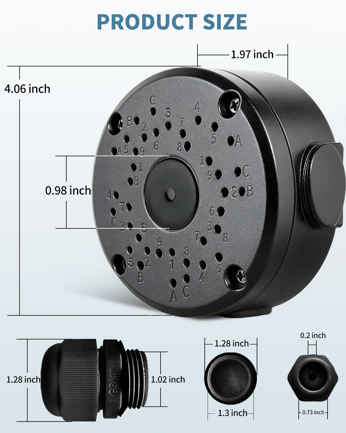 Lot de 8 boîtes de jonction pour caméra de sécurité - Support universel pour caméras Bullet - Boîtier étanche en aluminium durable pour caméra de surveillance extérieure - Noir