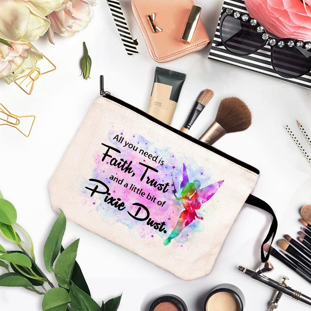 ZHANTUONE Pixie Dust Funny Fairy Tale Fans Inspired Cosmetic Bag, for Travel Toiletry Zipper Storage Pouch Makeup Bag, Movie Inspired Gifts, Pixie Dust Fairy Cosmetic Bag, Graduation Gifts - Image 2