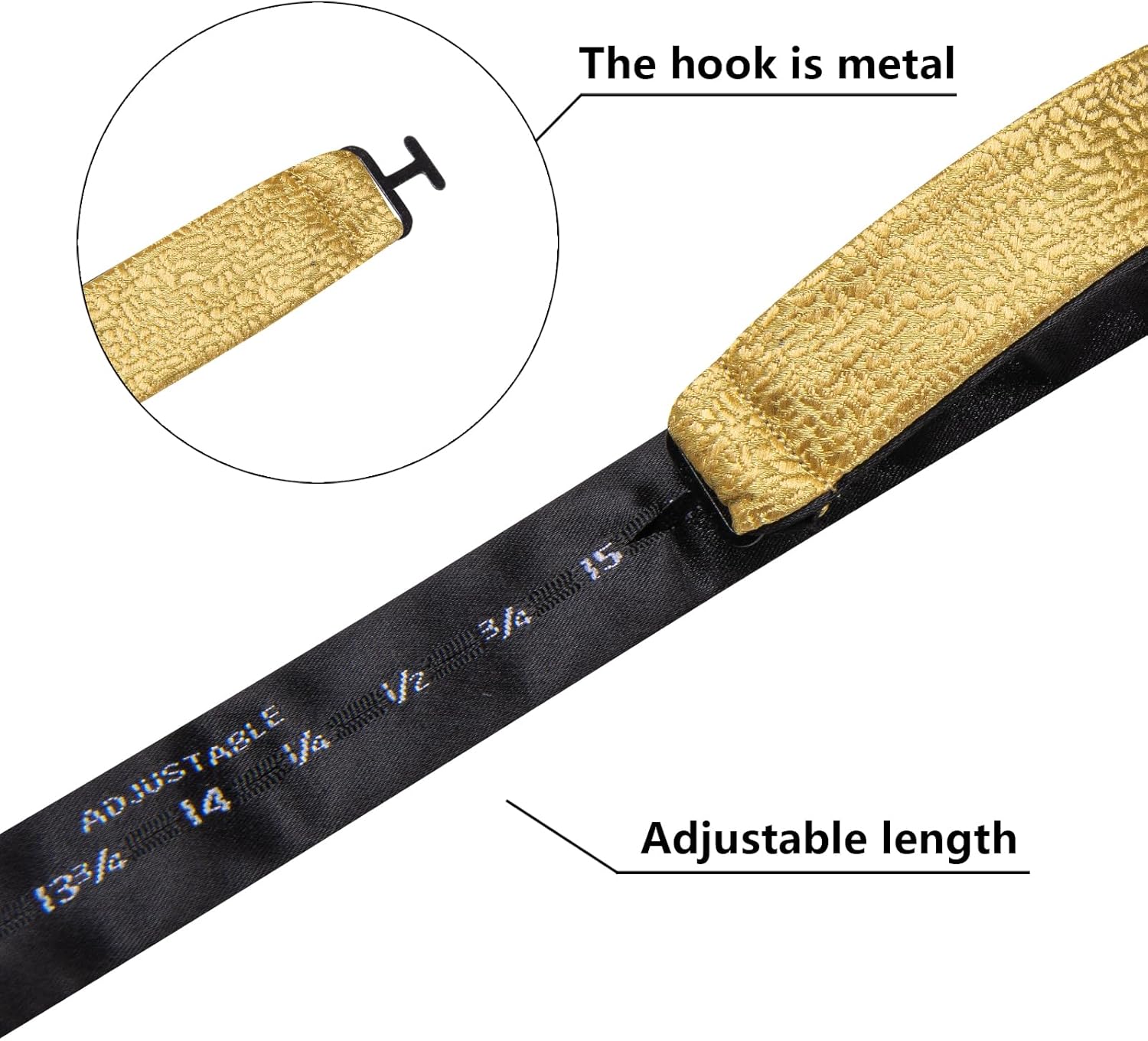 Hi-Tie Mens Selftied Bowties Lapel Pin Set Silk Solid Formal Bow Ties Pocket Square Cufflinks Sets for Wedding Tuxedo - Image 7