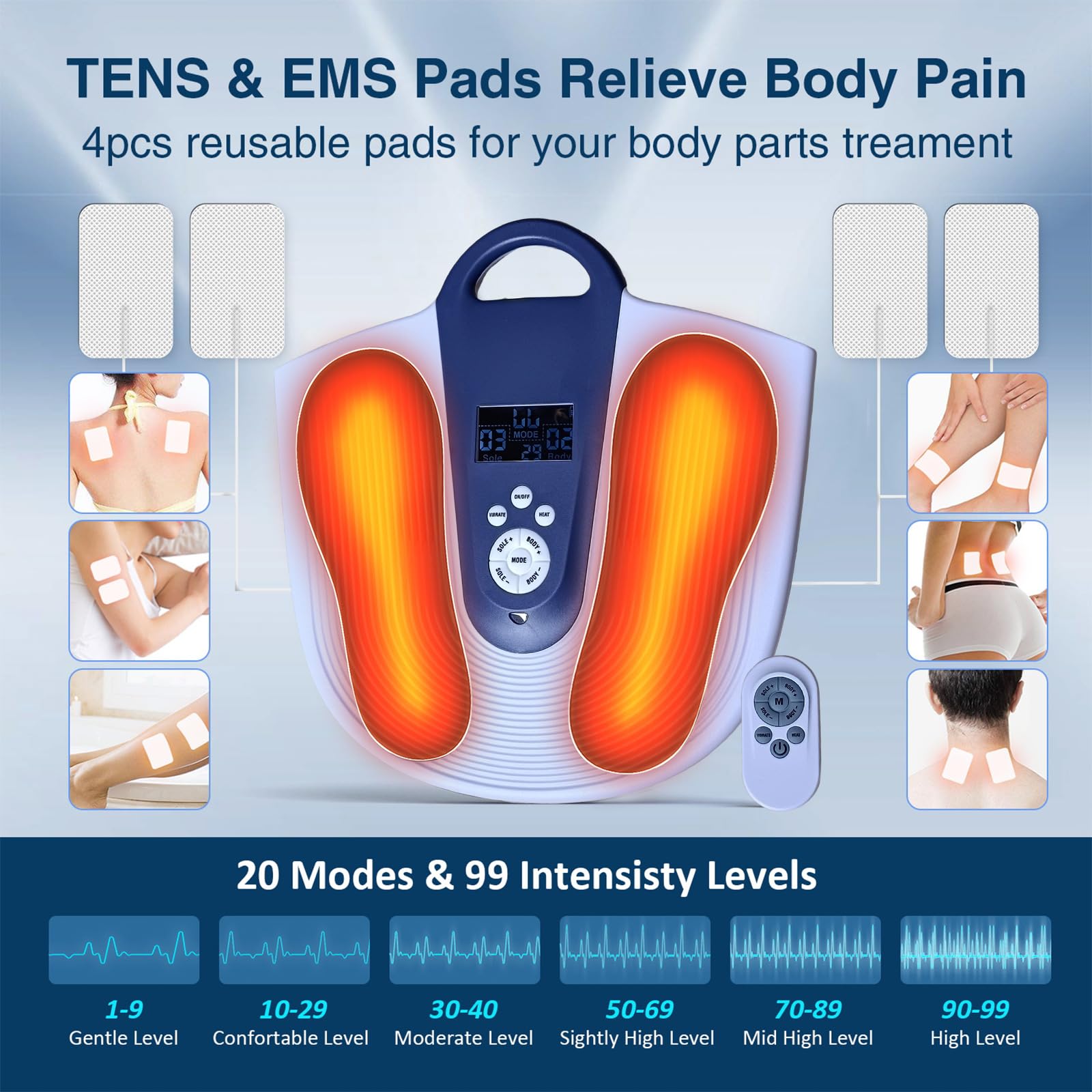 Fußmassagegeräte für Schmerzen und Durchblutung, Tens & EMS Fußmassagegeräte, Durchblutung Booster für Füße und Beine, Neuropathie Schmerzen & Fußschwellungen Linderung, Knöchel-Beinschmerzen, für