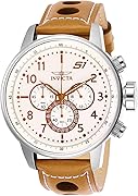 Invicta Men's S1 Rally 48mm Leather Quartz Chronograph Watch, Light Brown (Model: 25725)