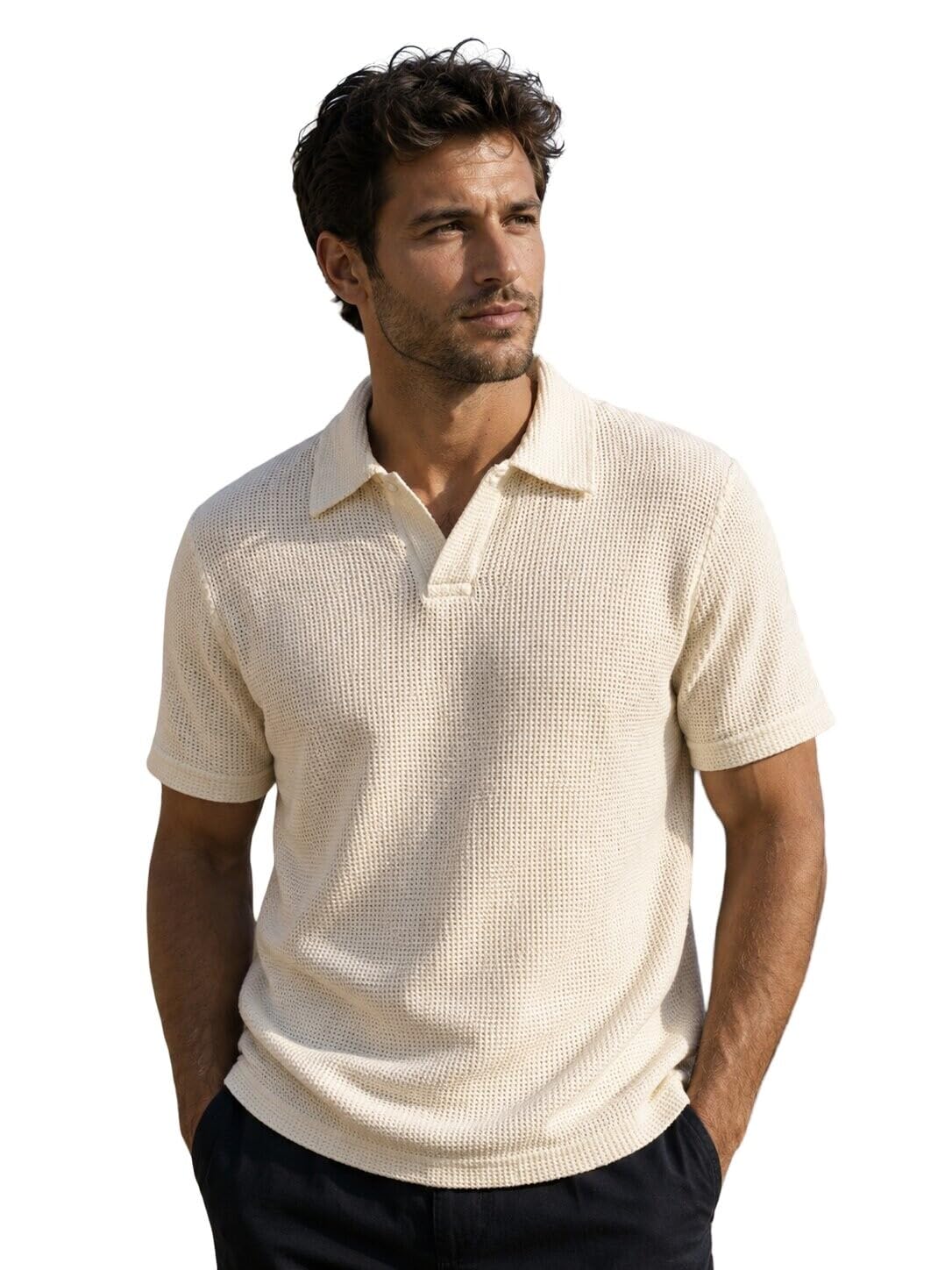 colorchakra Mens Textured Knit Polo Tshirt Collared t-Shirt Cotton M to 4-picture-33