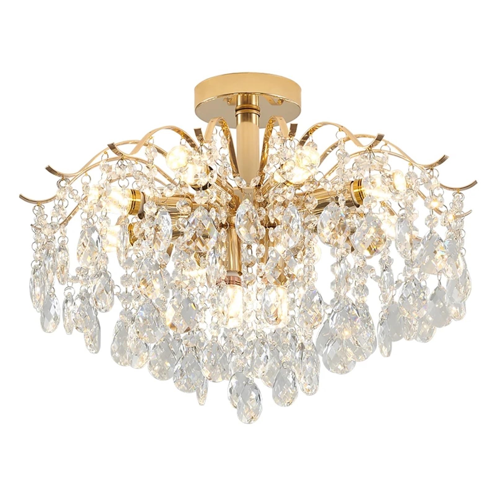 SYAXVOM Light Luxury Chandelier Living Room lamp Modern Crystal French Simple Fashion Bedroom Lighting fixtures,Chandelier