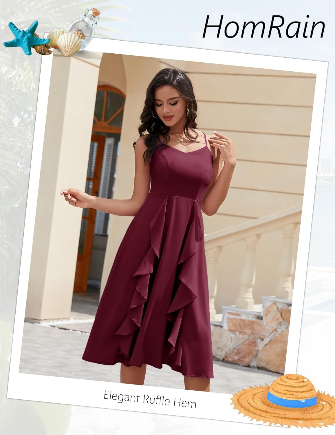 HomRain Women's Cocktail Tea Party Beach Dresses Formal Graduation Wedding Guest Chiffon Summer Evening Elegant Dress 2025 - Image 6