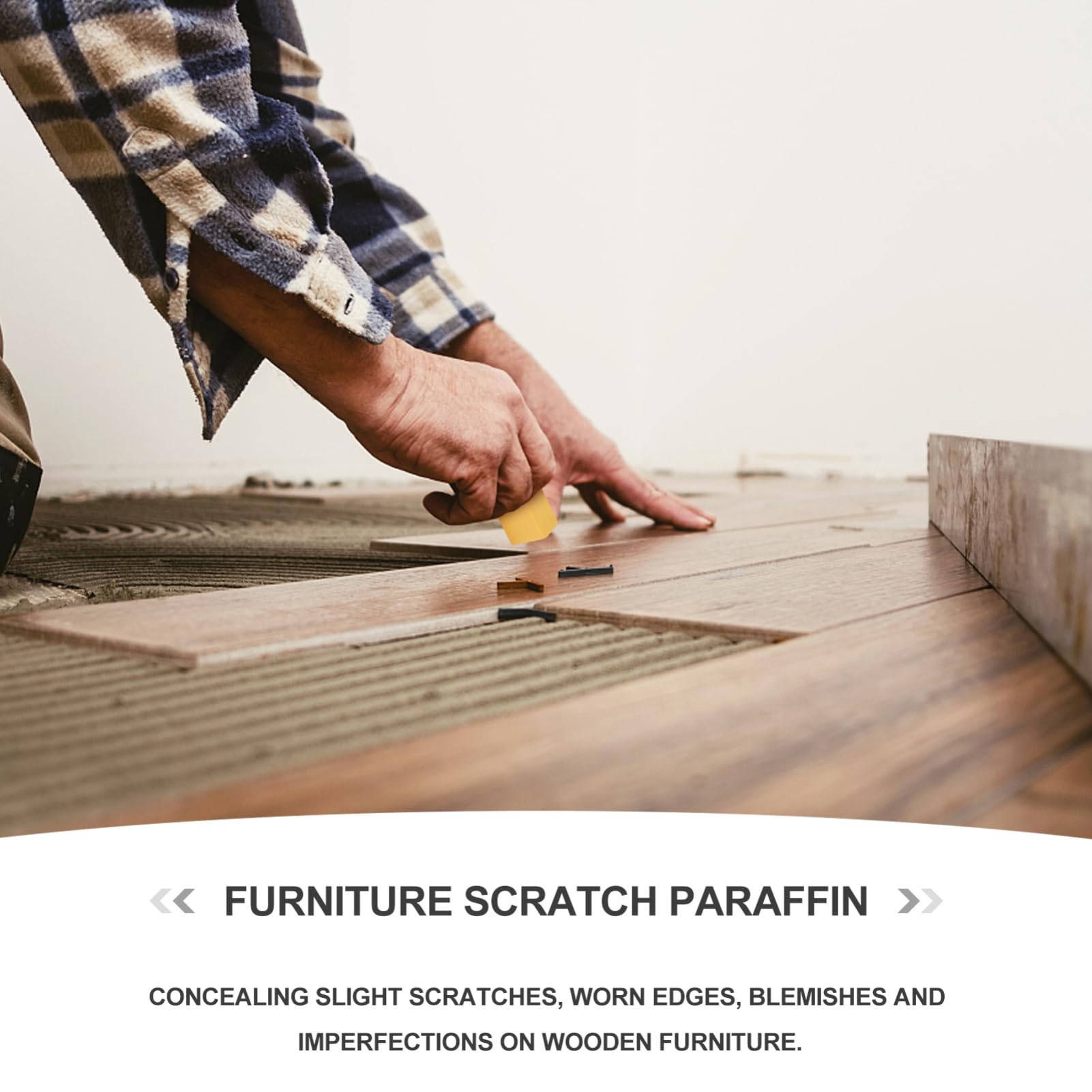 Mikinona Kit per Riparazione Legno Cera di Paraffina per Mobili e Pavimenti, Copertura Imperfezioni e Riparazione Bordi Consumati, Set