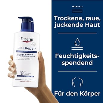 Eucerin UreaRepair 10 % Urea Intensive Feuchtigkeitslotion 400 ml Körpercreme spendet 72h intensive Feuchtigkeit für raue trockene Haut Hautpflege mit Urea und Ceramiden lindert Juckreiz