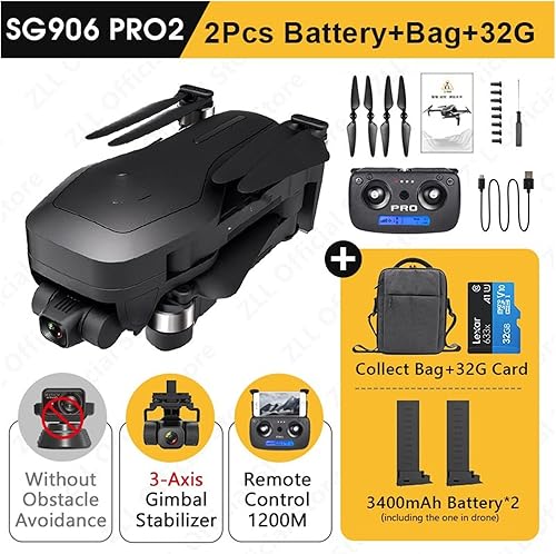 Miniatura 2 de Drone cámara Drone con cardán de 3 ejes profesional 4K HD GPS WiFi FPV RC Quadcopter remoto una tecla despegaraterrizar (color  MAX-1B Tamaño 1)