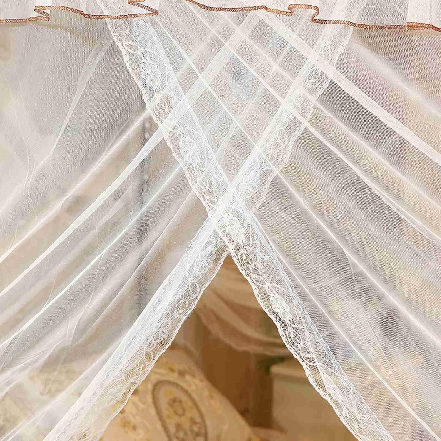 Canopy Bed Curtains Bed Drapes, Luxury Princess Four Corner Post Curtain Canopy Netting Net Bedding (180 * 200 * 200)
