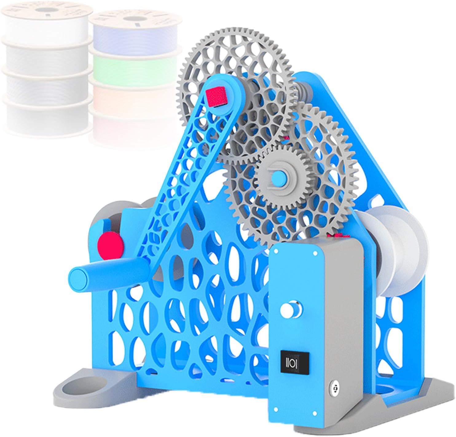 3D Filament Winder, Hand-Cranked Manual Respooler, Tangle-Free & Efficient Winding, Modular & Portable Design, Ideal for 3D Printing, for 1kg Spools Orange-Manual