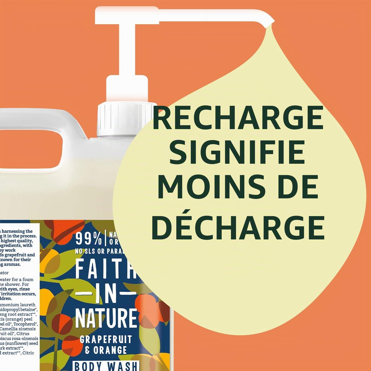 Faith In Nature Après-shampoing naturel sans parfum, sensible, végétalien et sans cruauté envers les animaux, sans SLS ni parabènes, pour tous les types de cheveux, recharge de 5 L