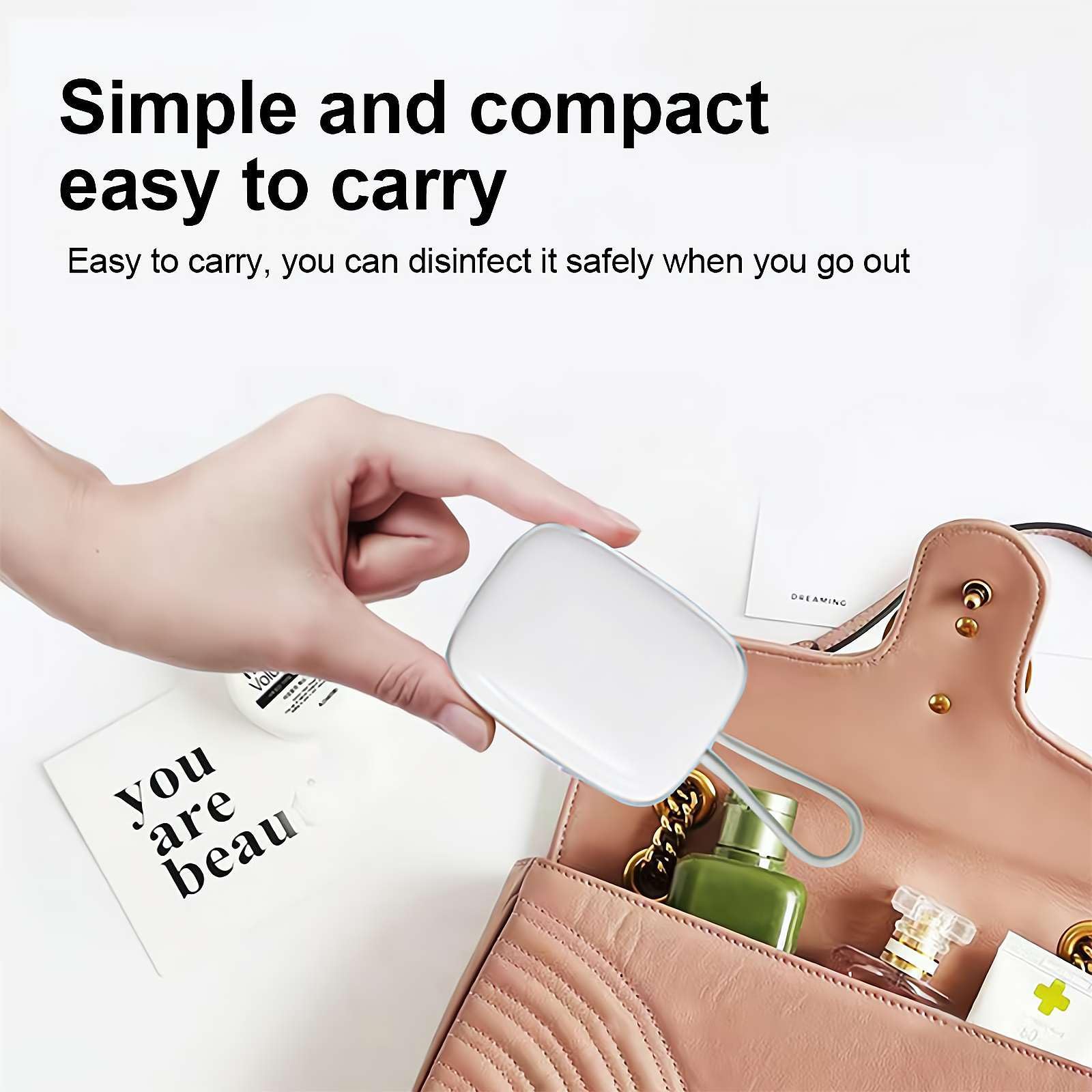 Désinfectant UV pour brosse à dents et support avec lumière UV, étui de stérilisateur de brosse à dents portable, rechargeable par USB, couvercle de stérilisateur de brosse à dents de voyage